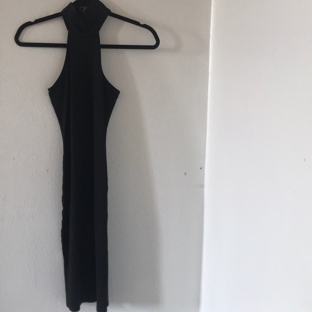 Tight long black dress